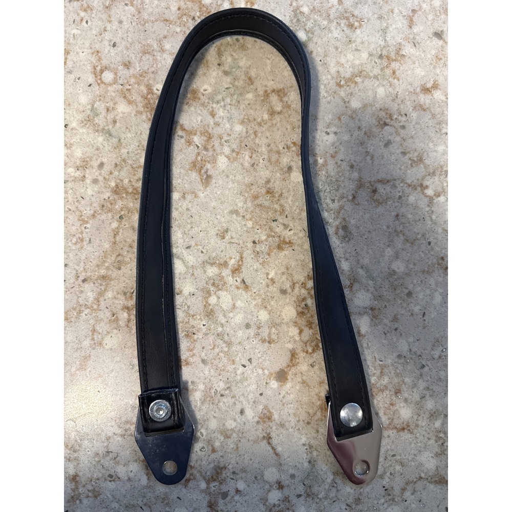Harley Davidson OEM Passenger Seat Strap Belt Black Leather Chrome Brackets 30in